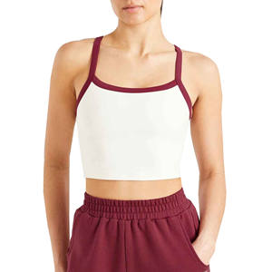 Chemises de gymnastique personnalisables pour femmes 90% Polyester 10% Spandex respirant athlétique Compression débardeur avant Logo Yoga Sport chemise - Product Image 4