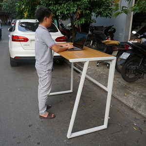 StaBamboo BFSTB011 Minimalist Standing <b>Table</b> 60x120 with Iron Legs Border Ergonomic Office Furniture for Bedroom Use Dual Motor - Product Image 4