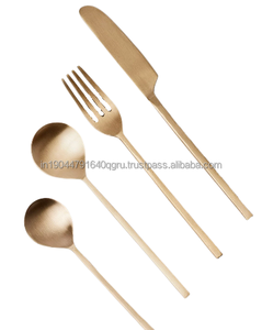 Ensemble de couverts en acier inoxydable de qualité supérieure cuillère fourchette PVD or (lot de 4) - Product Image 1