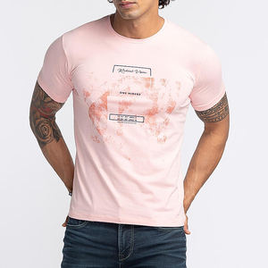 เสื้อยืดแขนสั้นผู้ชายสำหรับฤดูร้อน แห้งเร็ว ยืดหยุ่นสูง ผ้าฝ้าย 100% แบบเรียบ สีพื้น ย้อมสีธรรมดา ออกแบบเองได้ สไตล์ไฮสตรีท - Product Image 1