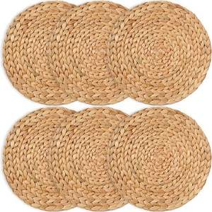 Manteles individuales tejidos de jacinto de agua Natural al por mayor, mantel de mesa de paja trenzada, manteles individuales de boda, manteles individuales decorativos para mesa de comedor - Product Image 6