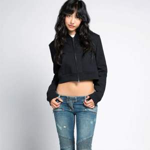 Men Black Cropped <b>Zip</b> Breathable Winter Hoodie Long Sleeve Fleece Hooded <b>Sweatshirt</b> Casual Streetwear Custom Logo Available - Product Image 3