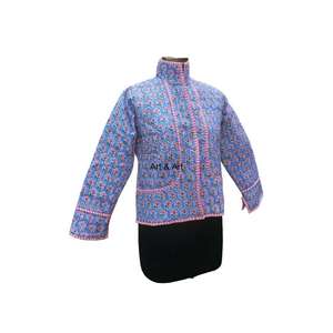 เสื้อแจ็คเก็ตผ้าฝ้ายทอลายดอกไม้สำหรับผู้หญิง น้ำหนักเบา นุ่ม สบาย ระบายอากาศได้ดี แห้งเร็ว สวมใส่สบายๆ ในฤดูหนาว ความยาวแบบสั้น - Product Image 5