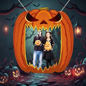 Effrayant citrouille porte bannière effrayant <span class=keywords><strong>Photo</strong></span> stand accessoires grande horreur photographie toile de fond pour Halloween fête d'anniversaire faveurs approvisionnement - Product Image 6
