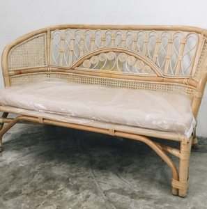 Chaise 2 places en rotin pour enfants, fabriquée à la main du Vietnam, avec coussin, prix bas, 100% - Product Image 1