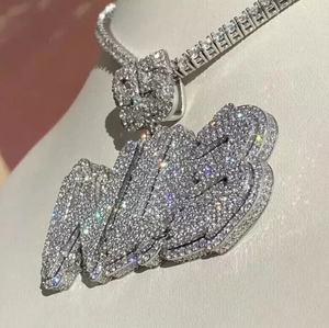 Colgante de Moissanita Auténtica de 3.30 Ct con Corte Personalizado, Chapado en Oro, Estilo Diamante de Lujo, Amuletos Hip Hop para Niños, Ideal para Bodas y Fiestas - Product Image 2