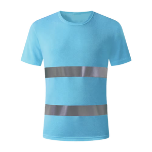 T-shirt de travail haute visibilité pour hommes à manches courtes 220 GSM réfléchissant sécurité Pique transfert de chaleur t-shirt personnalisé pour les travailleurs - Product Image 2