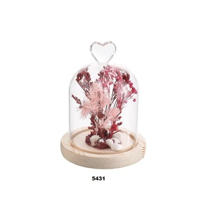 โถระฆังโดมแก้ว Cloche พร้อมฐานไม้โดมแก้วโถแก้วสำหรับงานแต่งงานบ้านพืชคริสต์มาสตกแต่งที่ชอบ - Product Image 3