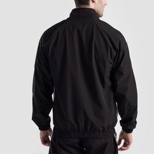 <b>Mens</b> Black Athletic Tracksuit Full Zip High Neck Jacket with <b>White</b> Side Panels and Sleeve Stripes with Matching <b>Joggers</b> Set Kit - Product Image 6