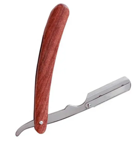 Maquinilla de afeitar recta profesional para peluquero con mango de madera, maquinilla de afeitar abierta para cortar la garganta, herramienta de afeitado para el cabello facial, maquinilla de afeitar - Product Image 4