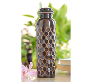 Meilleure vente élégante bouteille d'eau en cuivre pur 100% de haute qualité décorée directement de l'Inde à des fins de cadeau - Product Image 5