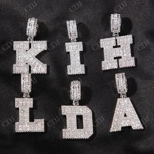 Colgantes de Hip Hop de Plata de Ley 925 personalizados, letras de diamantes de moissanita chapadas en oro sólido y helado para aniversario - Product Image 2