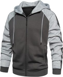 Sweats à capuche pour hommes Zip Up Drawstring Casual Pocket Hoodie à manches longues - Product Image 6
