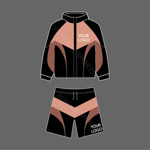 Traje cortavientos transpirable de nailon estampado para hombre al por mayor personalizado conjuntos cortos ropa de calle con cremallera completa para invierno al por mayor - Product Image 1