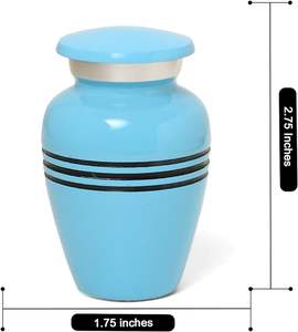 Urnas de cremación de recuerdo de aluminio de artesanía india Venta caliente Mini urnas de cremación para funeral - Product Image 5