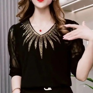 เสื้อยืดคอกลมแขนสั้นสำหรับผู้หญิงเข้ารูประบายอากาศได้ดีเสื้อยืดแฟชั่นใส่สบายเรียบง่ายสำหรับฤดูร้อน - Product Image 6