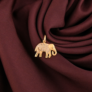 ELEPHANT Pendentif en argent sterling 925 pavé de diamants taille 20X13MM - Product Image 2