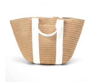 Sac fourre-tout promotionnel robuste en jute de qualité supérieure avec poignées renforcées couleurs mélangées sérigraphié coutures solides - Product Image 1