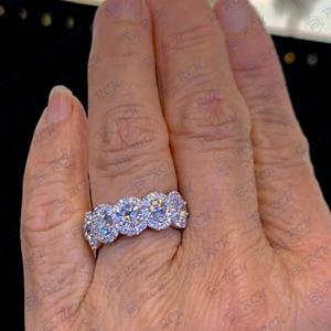 1.10 CTW round Cut Half Eternity Moissanite <b>Ring</b> for Women Anniversary & Birthday Gift Band for Love & Celebration - Product Image 4