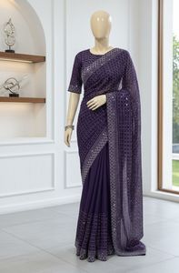 Pakistan <span class=keywords><strong>Net</strong></span> <span class=keywords><strong>Saree</strong></span> với thủ công nặng và thêu hoàn hảo cho bữa tiệc và những dịp đặc biệt - Product Image 5