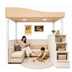 Lit superposé intelligent SH14 avec rangement, bois moderne et MDF, charge statique de 500 kg, pour chambre à coucher ou salon - Product Image 3