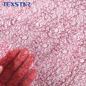 Tela de malla de poliéster arrugado brillante con patrón irregular, ligera y ecológica, de 40 g/m², tipo telaraña, para coche, venta al por mayor - Product Image 2