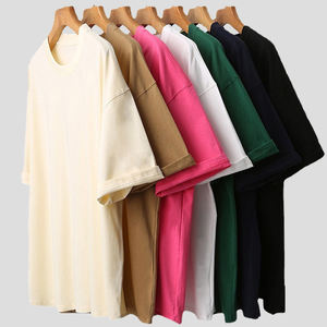 Venta al por mayor 100% algodón de alta calidad 230 Gsm logotipo personalizado camiseta lisa hombro caído de gran tamaño de talla grande camisetas de los hombres - Product Image 1