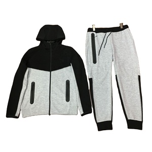 Ensemble de survêtement sport deux pièces oversize en molleton de haute qualité pour homme – Hoodie zippé et pantalon de jogging - Product Image 2