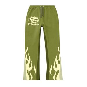 Men's Custom Logo French Terry Cotton Plus Size Oversize 3D Puff Print <b>Hoodie</b> Pant Set Breathable Quick Dry No <b>String</b> No Flare - Product Image 3