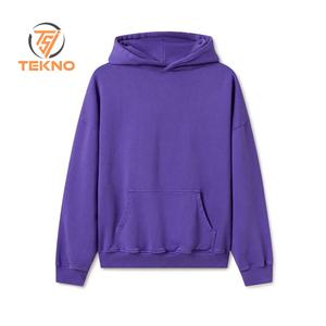 เสื้อฮู้ดสวมหัวสีพื้นสำหรับผู้ชายผ้าฝ้าย100% แบบระเหิด OEM/ODM เสื้อผ้าแนวสตรีทฮิปฮอปใส่สบาย - Product Image 1