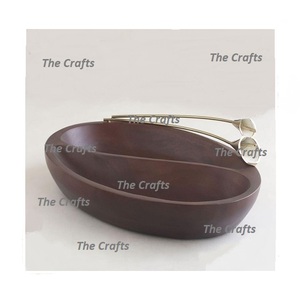 Ensemble de 2 bols à dessert en bois poli pour mariage, avec taille et forme personnalisées, de haute qualité, pour servir les aliments à bas prix - Product Image 3