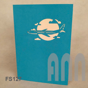 Meilleure vente 3D avion Pop-up papier carte de voeux parfait anniversaire et cadeau souvenir de la Saint-Valentin - Product Image 6