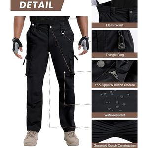 Pantalones Cargo Tácticos Personalizados de Cintura Alta, Rectos, con Múltiples Bolsillos, Transpirables, Ligeros, con Cierre de Cordón, Impermeables para Hombre - Product Image 4