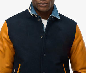 แจ็คเก็ตบอมเบอร์หนังเคลือบกันน้ำสำหรับผู้ชายแบบสั่งทำขายส่งสำหรับฤดูหนาว พร้อมปกตั้งและโลโก้ด้านหน้า - Product Image 1