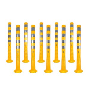 100 X 8 cm Yellow Delineator Post Flexible Bollard 10 Pieces Traffic Warning Products Reflective Tape Aluminium Material IP68 - Product Image 1