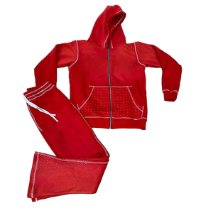 Chándal Vintage con estampado gráfico de estilo Y2K, chándal Vintage desgastado, conjunto de 2 piezas con capucha y pantalones de chándal acampanados, chándal para hombre - Product Image 2