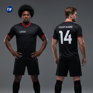 Maillot de football 100% polyester, col en V, extensible dans les quatre sens, sportif, pour tous les jours, conçu pour la performance, confort, séchage rapide, respirant - Product Image 2