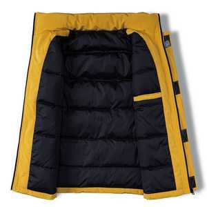 Chaqueta acolchada de lona para hombre con estampado personalizado al por mayor 2025 cálida chaqueta acolchada de invierno con cuello levantado y logotipo en la parte delantera - Product Image 3