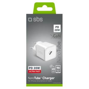Cargador y Adaptador USB Tipo-C NANOTUBE 20W GaN Power Delivery Blanco, Categoría de Producto TETRGAN1C20W - Product Image 2