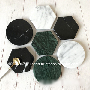 Handmade Wholesale Decorative Natural White <b>black</b> Marble <b>coasters</b> white <b>coaster</b> and <b>black</b> white <b>coaster</b> hexagon <b>coasters</b> - Product Image 1