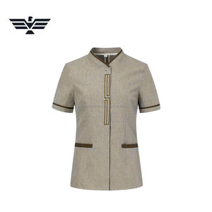 Conjunto de Uniforme de Limpieza para Spa y Hostelería Premium, Cuello Mao Moderno, Poliéster/Algodón, Manga Larga, Estampado Digital, Unisex - Product Image 4