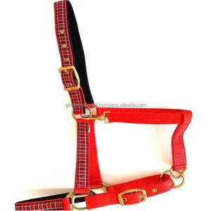 Hot Selling Horse Racing Products Premium <b>Thick</b> Nylon Webbing Nylon Horse Halter in Many Colors and Sizes With Brass Fittings - Product Image 1