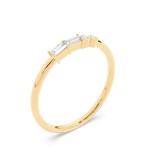 Adorable 0,12 quilates peso 18K 14K Baguette de oro sólido y corte redondo Anillos de diamantes cultivados en laboratorio Letra Z Diseño de código Morse - Product Image 5