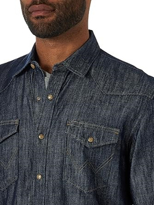 Chemise en jean décontractée pour homme, respirante, à la mode, vintage, avec poches poitrine, vente chaude OEM, faible MOQ - Product Image 2