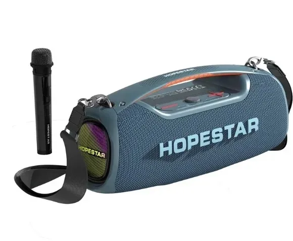 Hopstar A60 100W 블루투스 스피커 고성능 야외 휴대용 무선 기둥 음악 센터 서브 우퍼 마이크가있는 슈퍼베이스 오디오