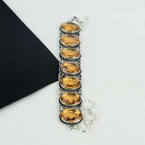 Pulsera hecha a mano de piedras preciosas de morganita, pulsera de joyería de plata de ley 925 para mujer, joyería Bohemia para regalos, regalo de aniversario - Product Image 4