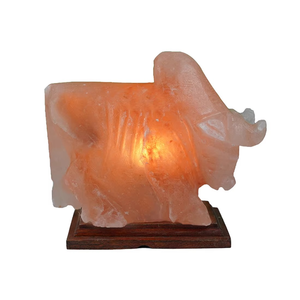 Lámpara de sal del Himalaya con forma de vaca de Color Natural de tendencia superior, estilo moderno de alta calidad ecológico tallado a mano completo - Product Image 1