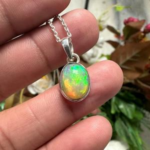 Colgante de Plata de Ley 925 con Ópalo, Joyería Hecha a Mano, Estilo Boho, para Mujer, Regalo para Chicas - Product Image 2