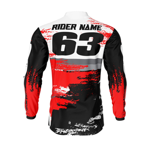 เสื้อเจอร์ซีย์แขนยาวสำหรับเล่นกีฬาแข่งรถเสื้อกีฬาระบายอากาศได้ดีแห้งเร็ว MX สีล้วน - Product Image 4