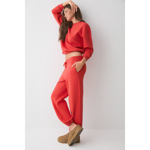 ETHIQUET CARICA Ensemble deux pièces pour femme en coton biologique doublé polaire, coupe oversize, taille et poignets élastiqués, cordon de serrage - Product Image 6